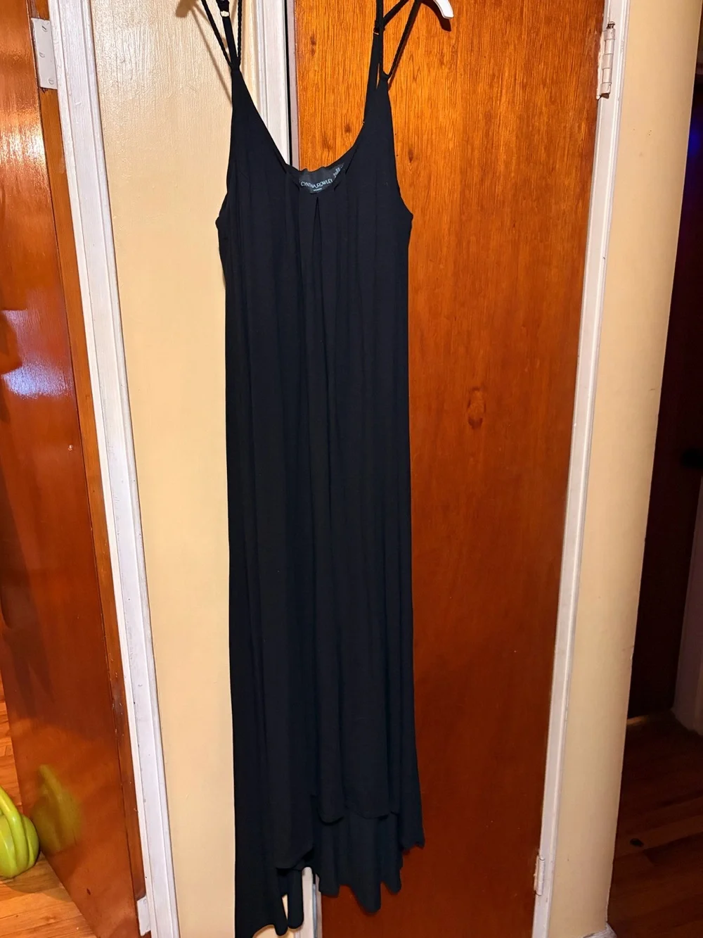RARE Cynthia Rowley 2X Black Hi Lo Maxi with shelf bra, adjustable straps - Picture 2 of 11